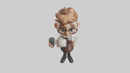 Cartoon Barista Assistant model 3D model