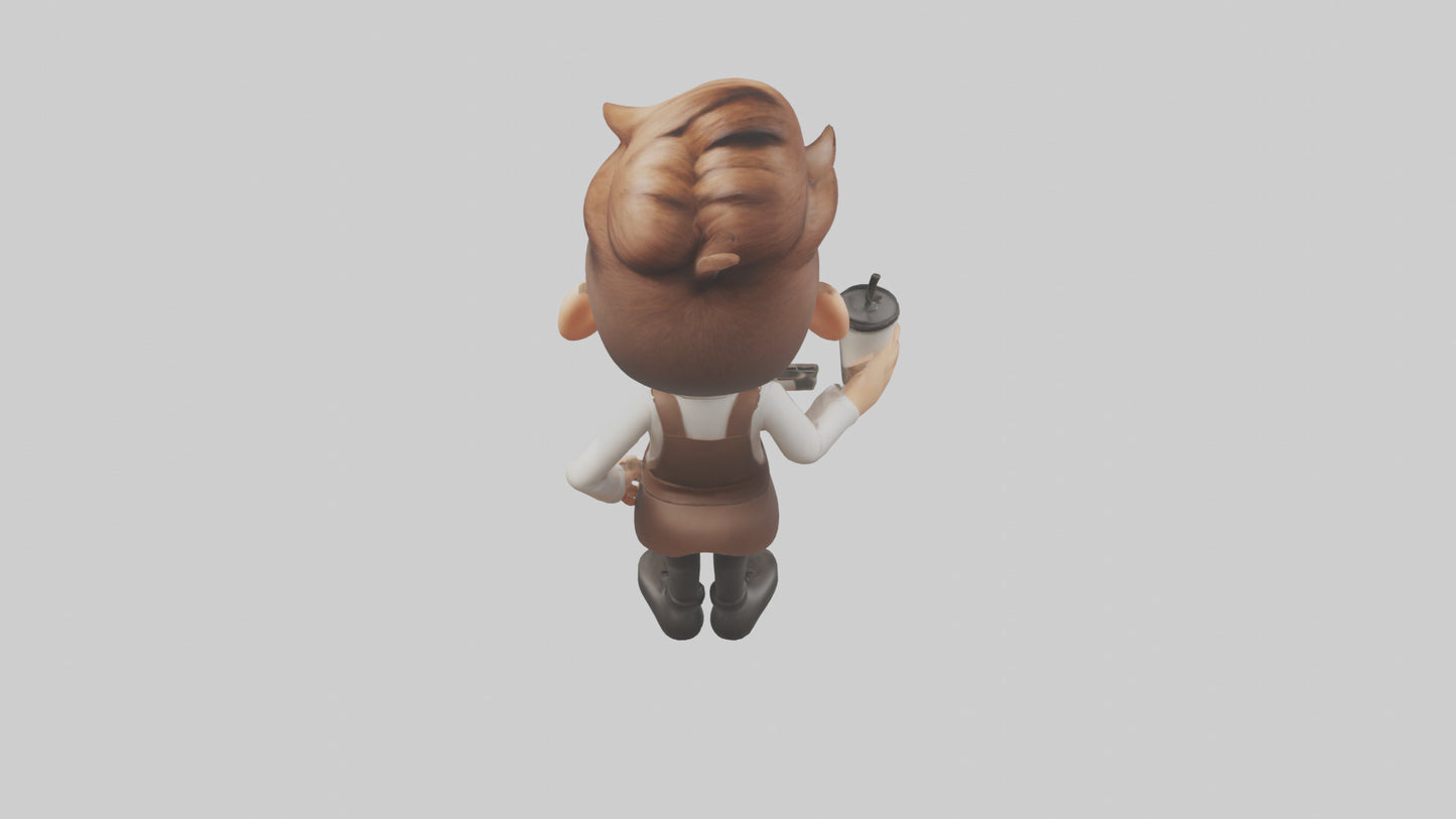 Cartoon Barista Assistant model 3D model