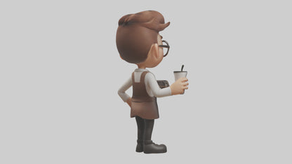 Cartoon Barista Assistant model 3D model