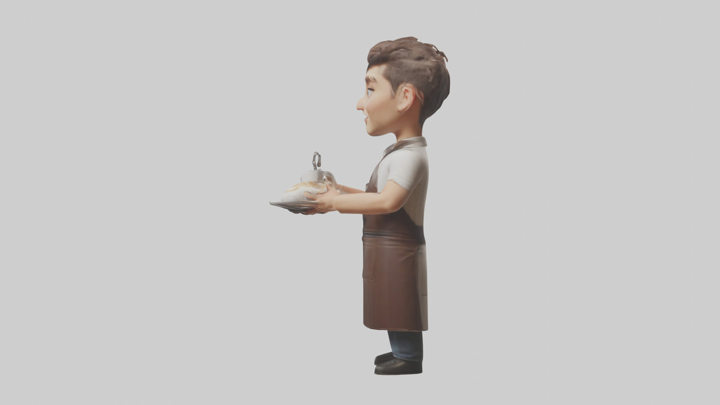 Cartoon Barista model 3D model