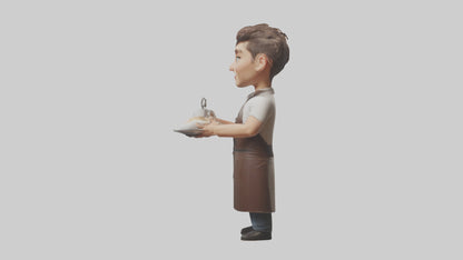 Cartoon Barista model 3D model