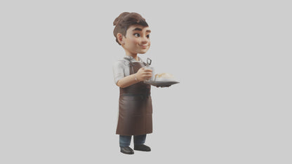 Cartoon Barista model 3D model