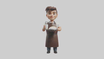 Cartoon Barista model 3D model