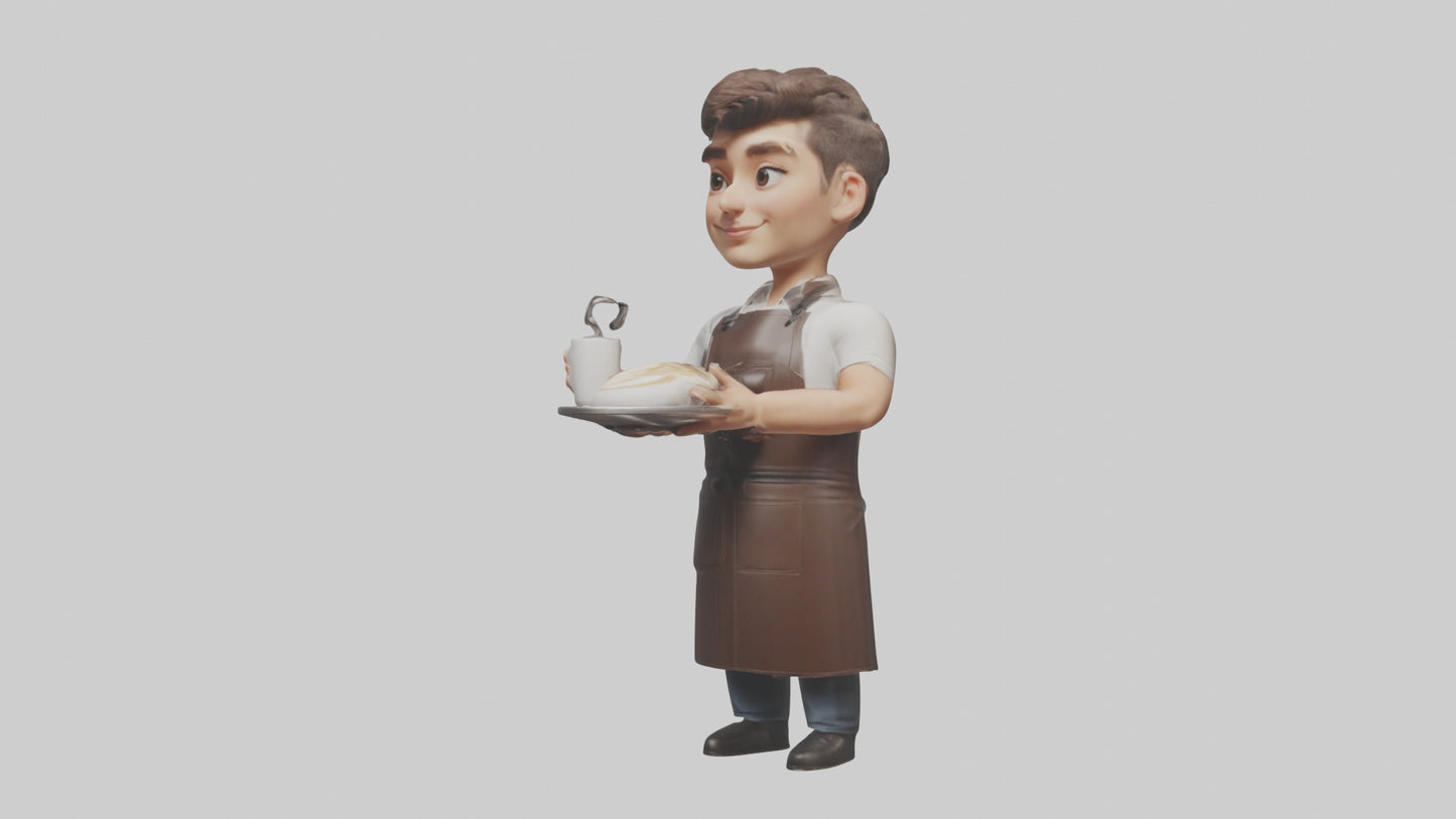 Cartoon Barista model 3D model