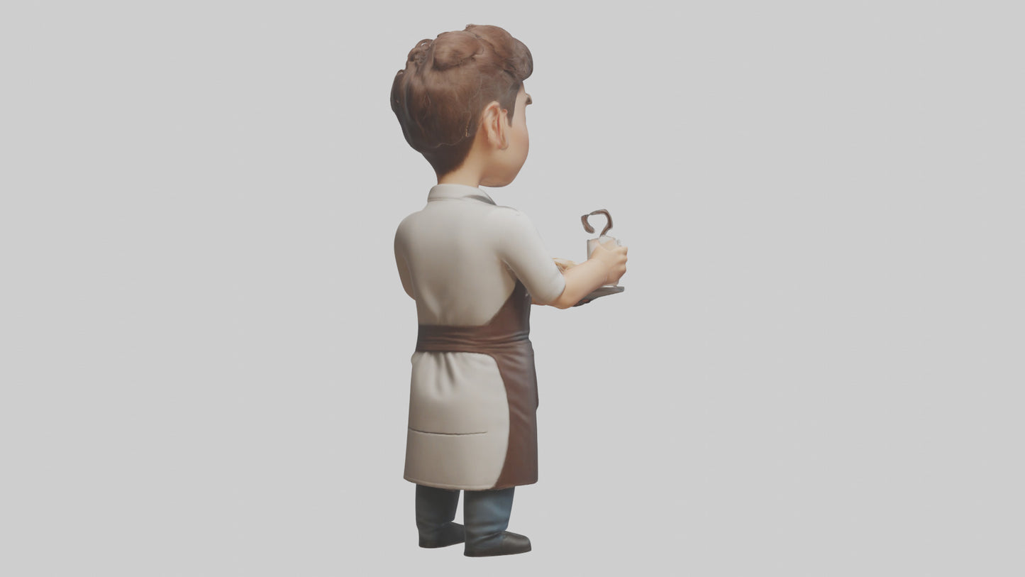 Cartoon Barista model 3D model