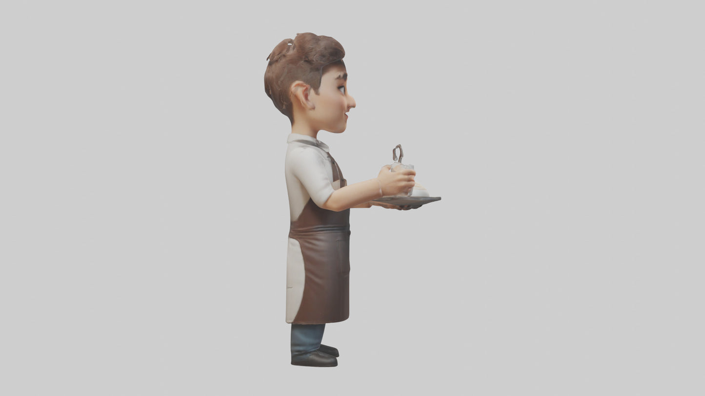 Cartoon Barista model 3D model