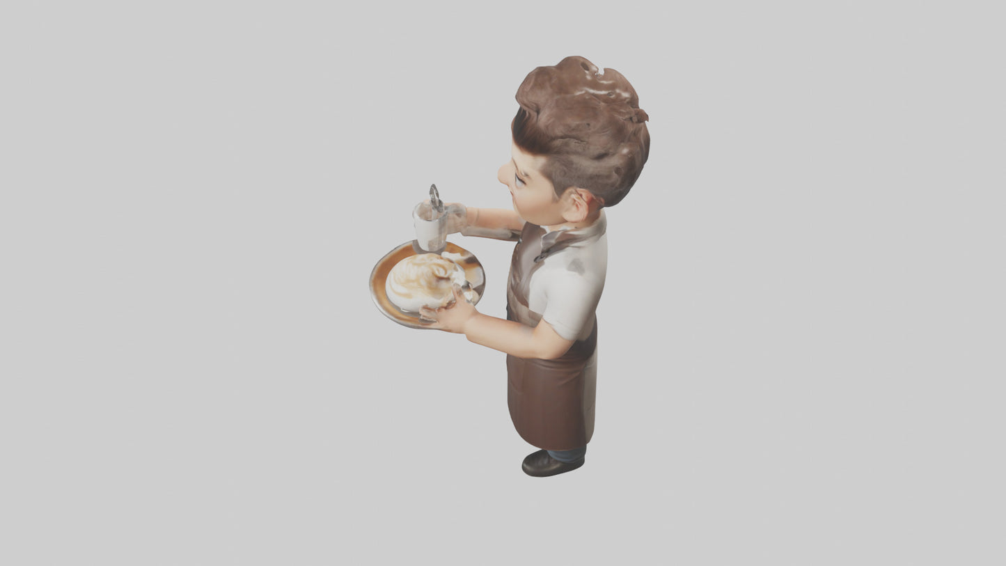 Cartoon Barista model 3D model