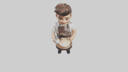 Cartoon Barista model 3D model