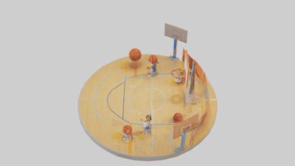 Cartoon Basketball Court model 3D model