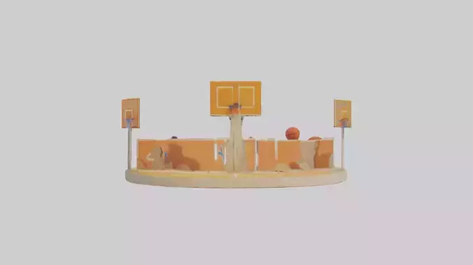 Cartoon Basketball Court model 3D model