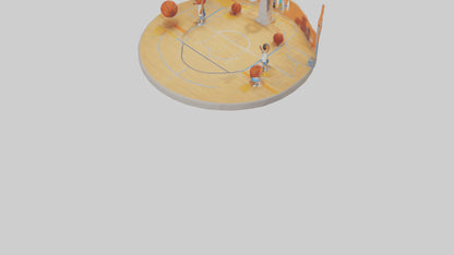 Cartoon Basketball Court model 3D model