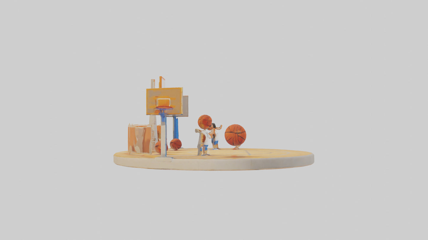 Cartoon Basketball Court model 3D model