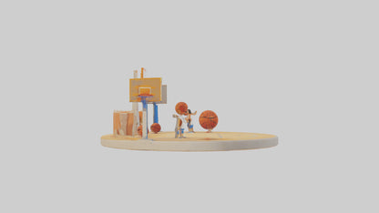 Cartoon Basketball Court model 3D model
