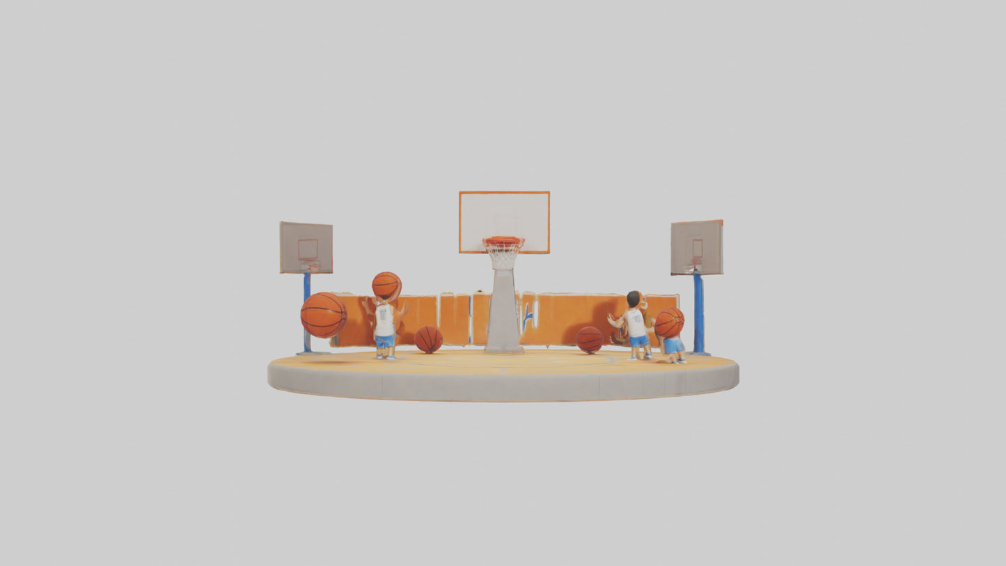Cartoon Basketball Court model 3D model