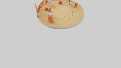 Cartoon Basketball Court model 3D model