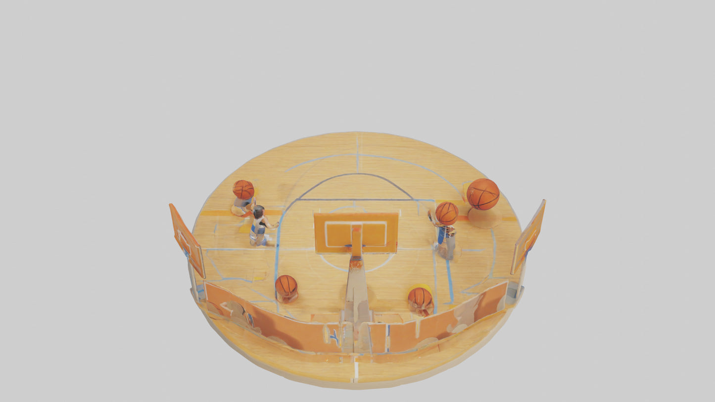 Cartoon Basketball Court model 3D model