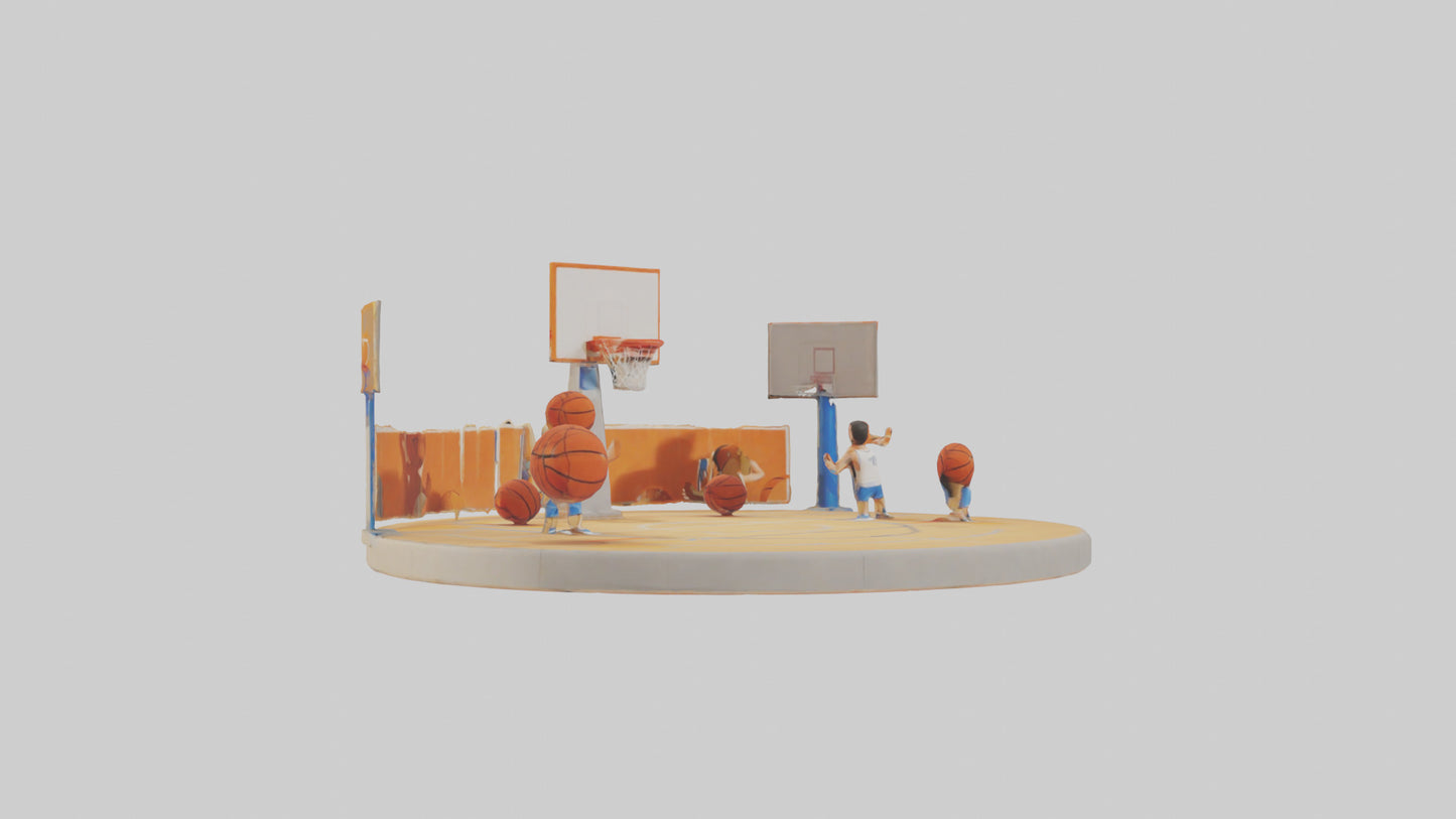 Cartoon Basketball Court model 3D model