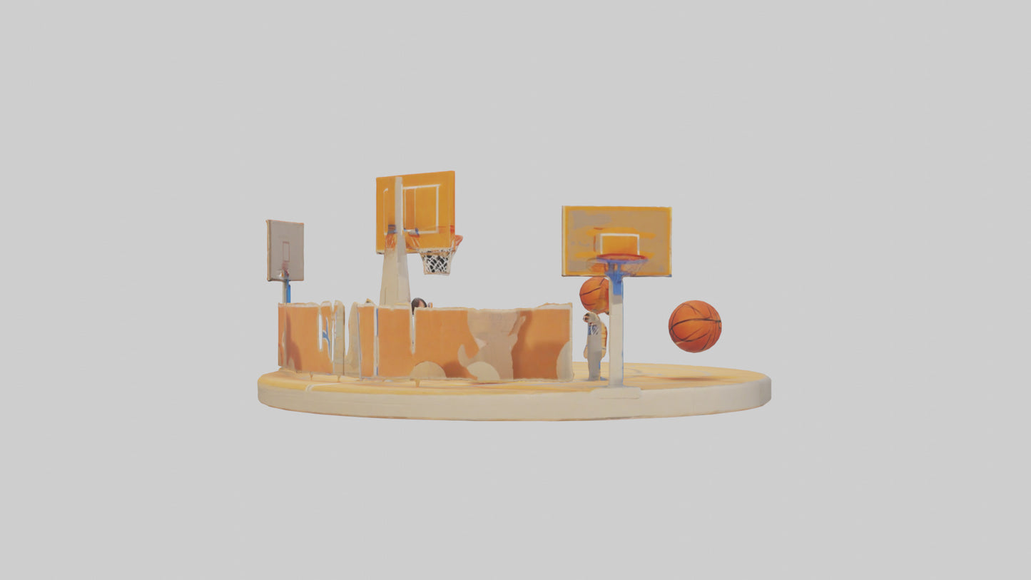 Cartoon Basketball Court model 3D model