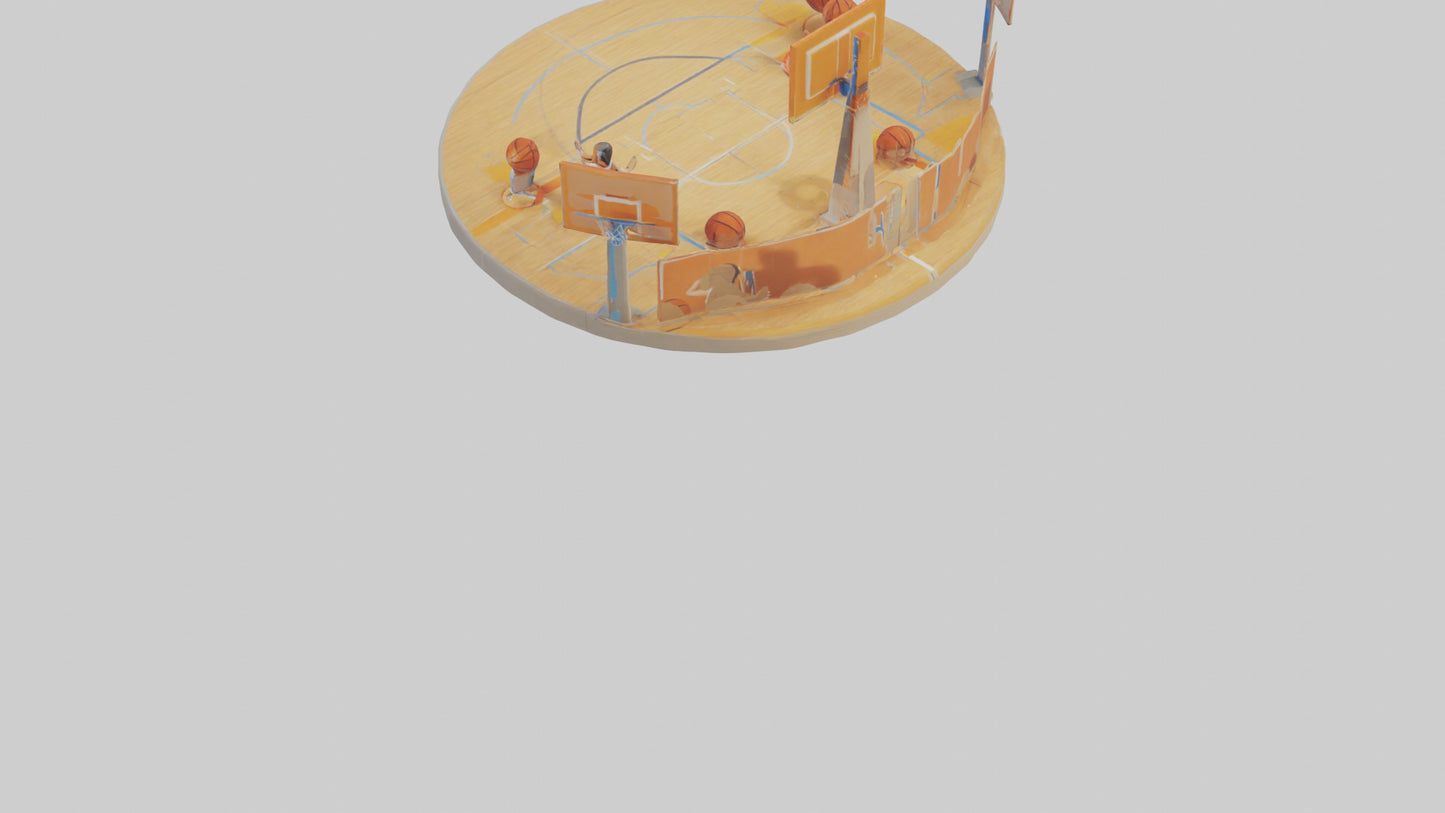 Cartoon Basketball Court model 3D model