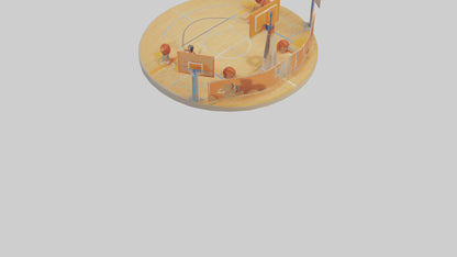 Cartoon Basketball Court model 3D model