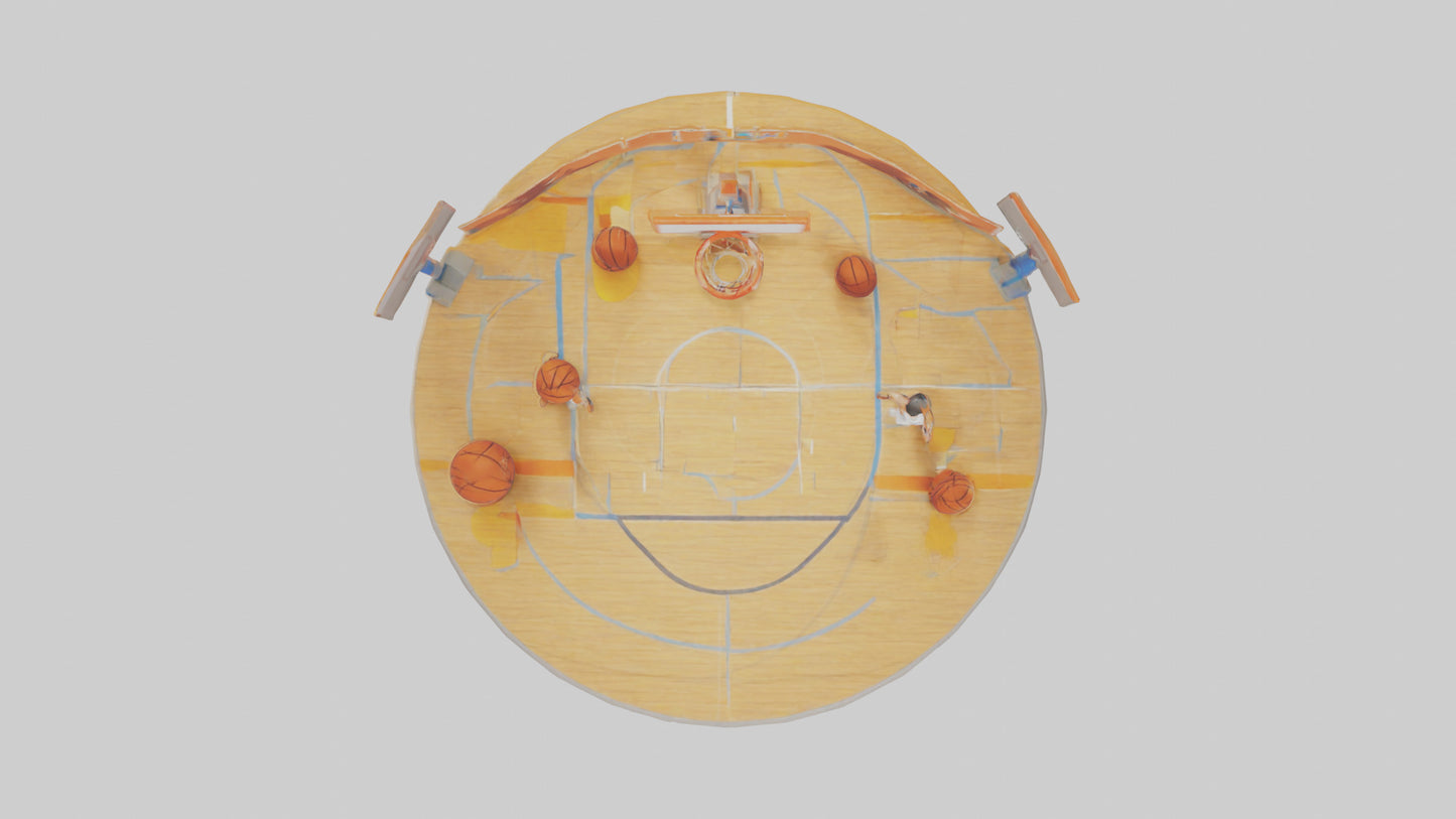 Cartoon Basketball Court model 3D model