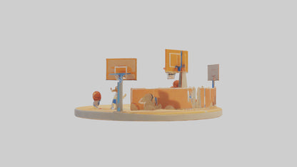 Cartoon Basketball Court model 3D model
