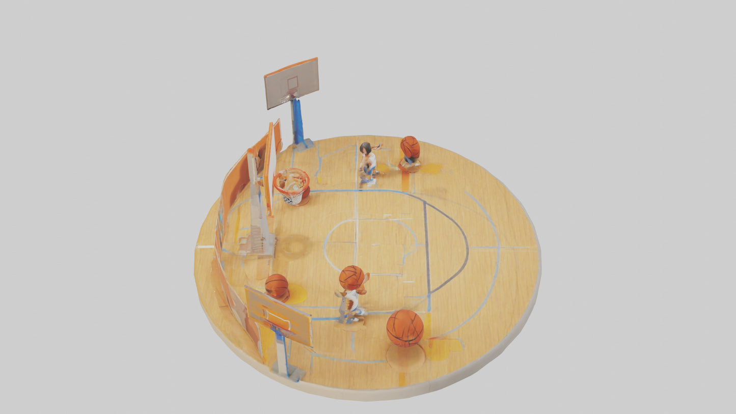 Cartoon Basketball Court model 3D model