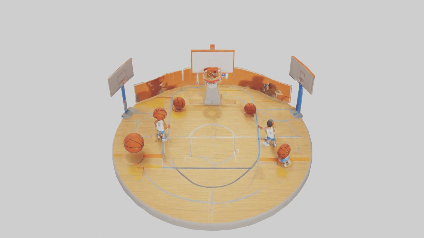 Cartoon Basketball Court model 3D model