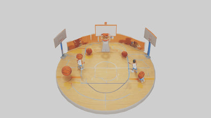 Cartoon Basketball Court model 3D model