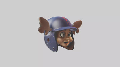 Cartoon Batting Helmet model 3D model