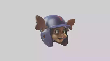 Cartoon Batting Helmet model 3D model