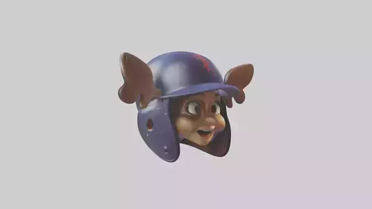 Cartoon Batting Helmet model 3D model