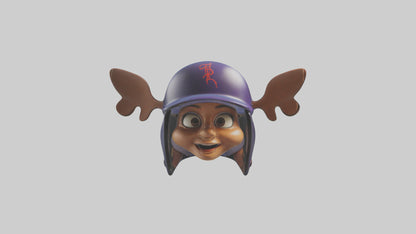 Cartoon Batting Helmet model 3D model