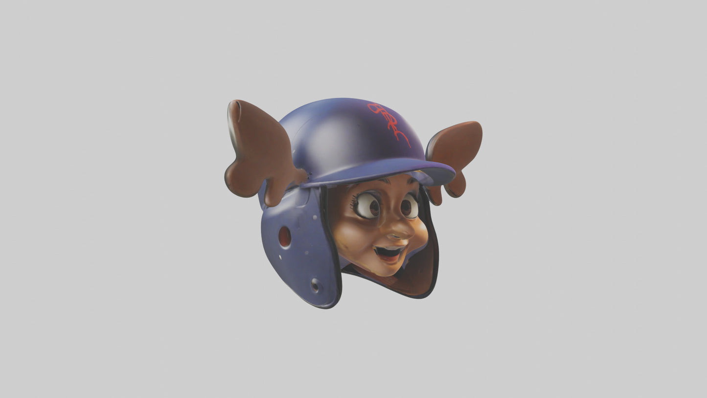 Cartoon Batting Helmet model 3D model