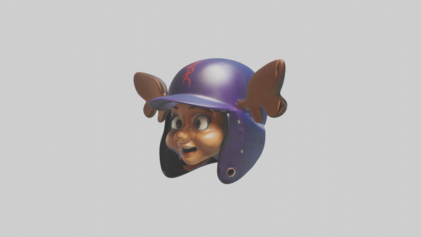 Cartoon Batting Helmet model 3D model
