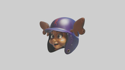Cartoon Batting Helmet model 3D model