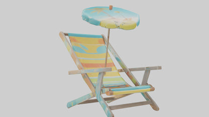 Cartoon Beach Chair model 3D model
