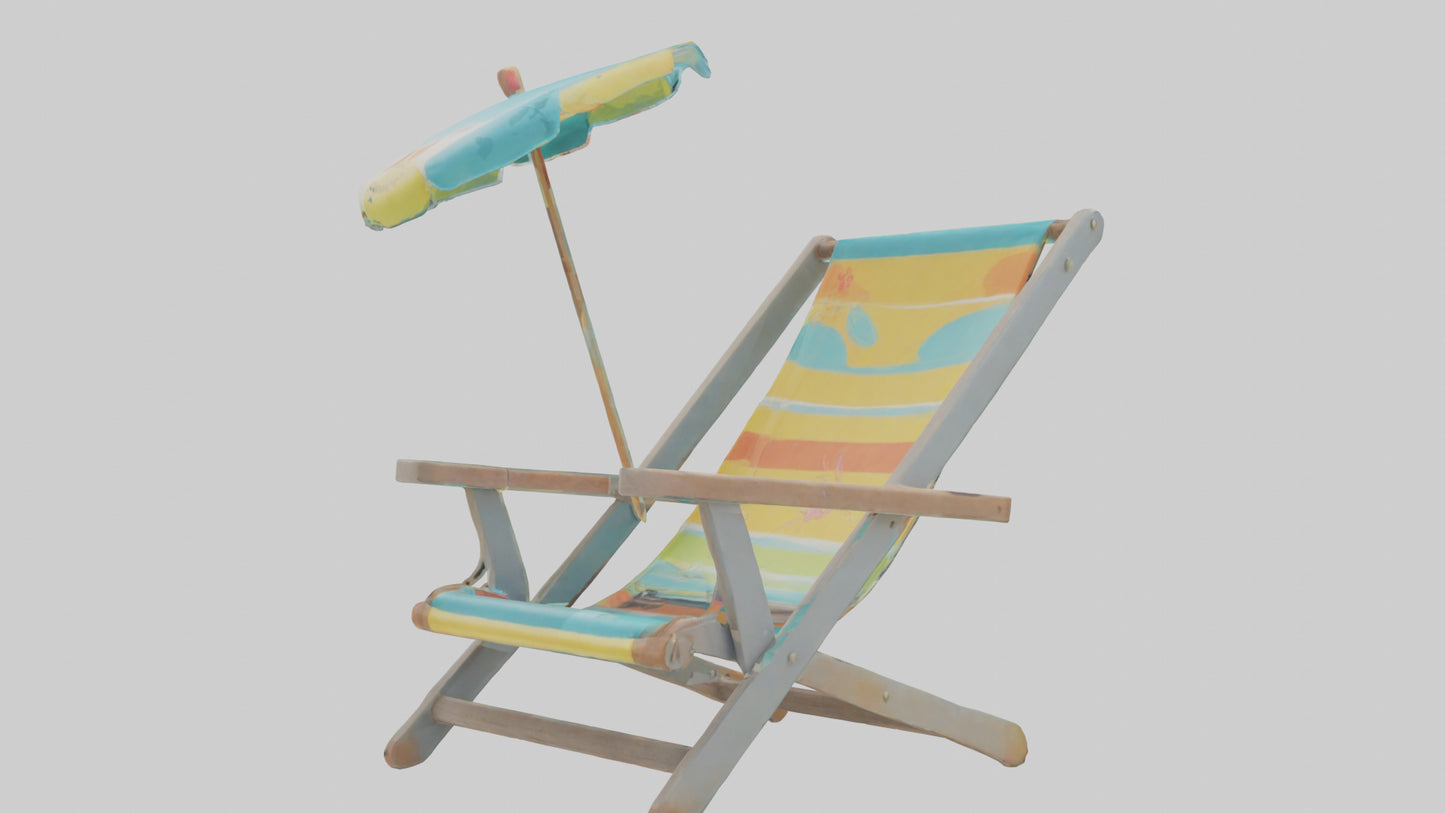 Cartoon Beach Chair model 3D model