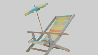 Cartoon Beach Chair model 3D model