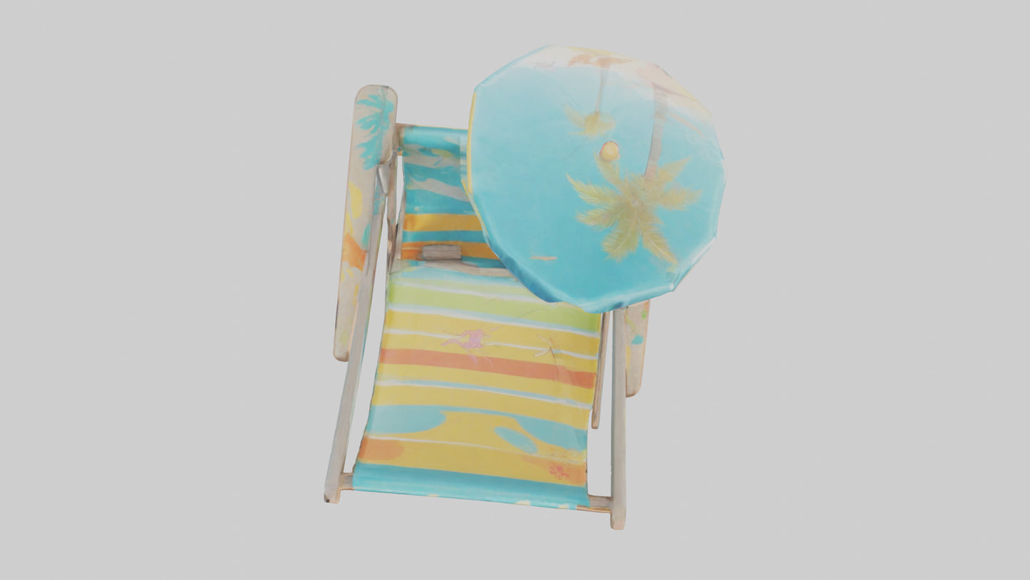 Cartoon Beach Chair model 3D model