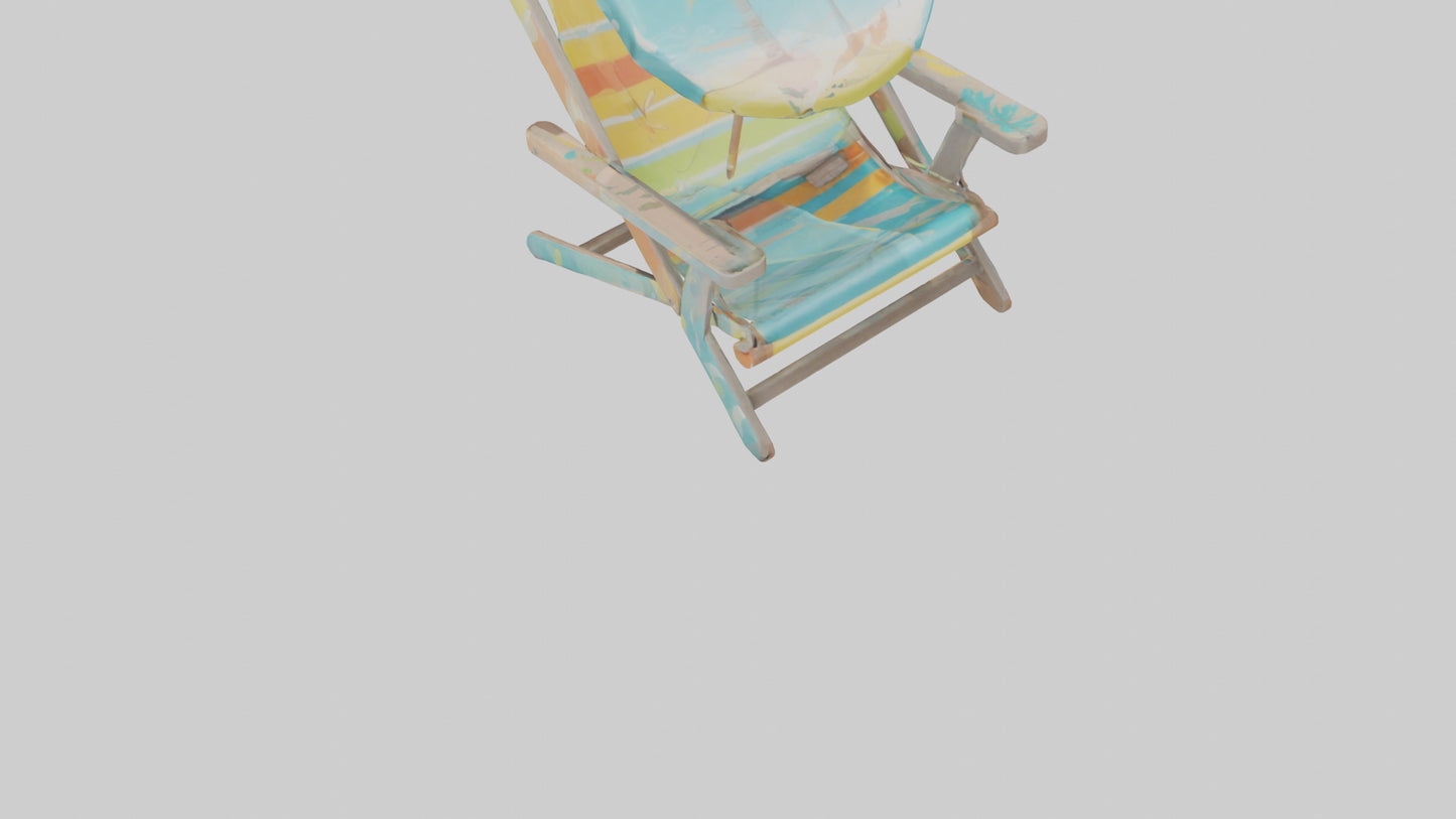 Cartoon Beach Chair model 3D model