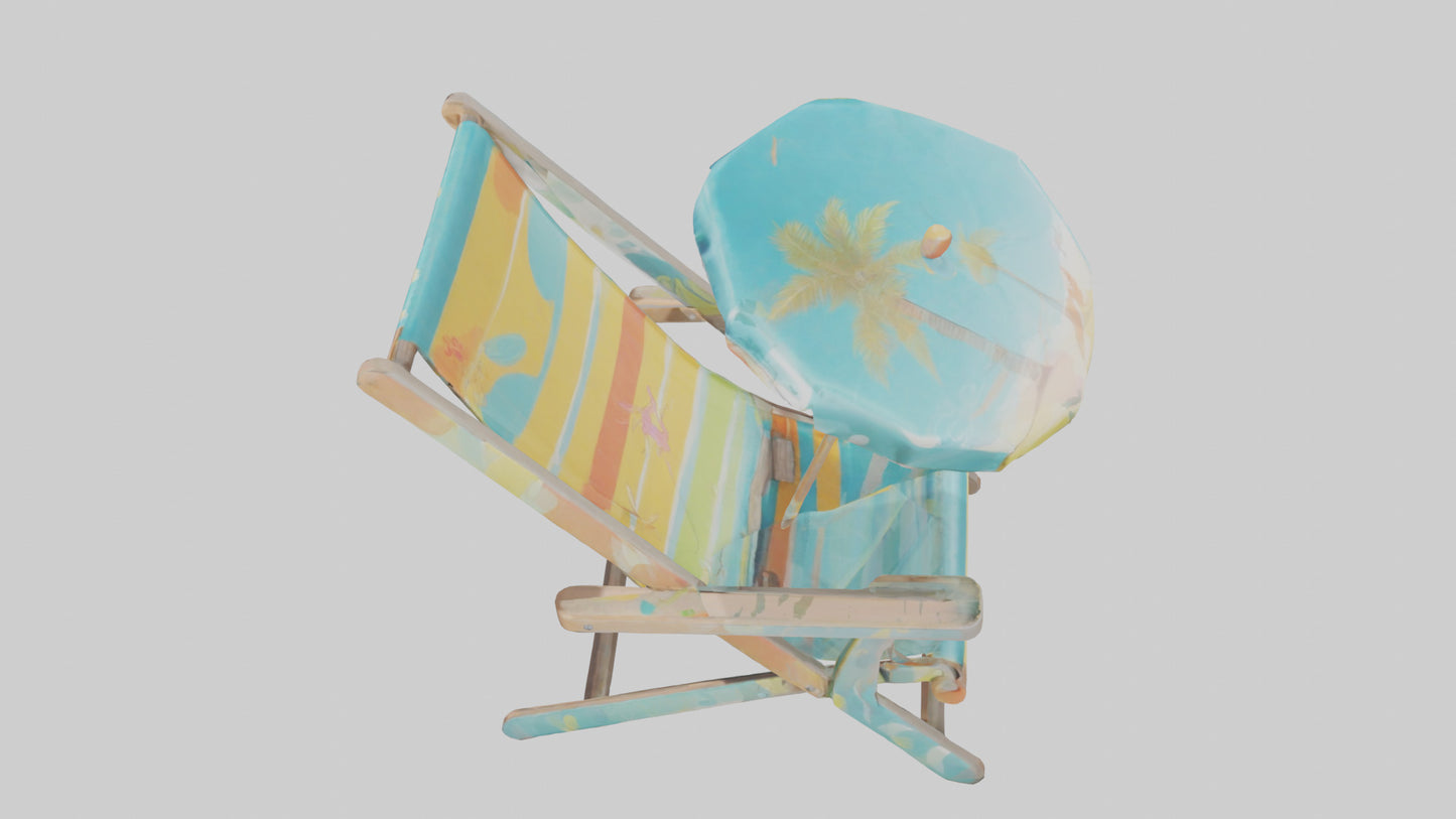 Cartoon Beach Chair model 3D model