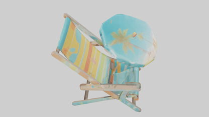 Cartoon Beach Chair model 3D model