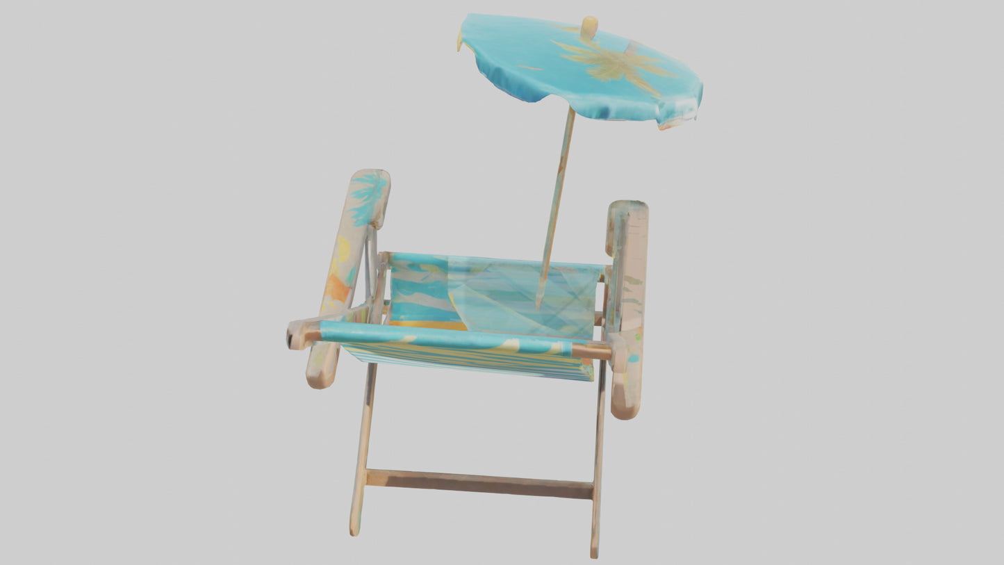 Cartoon Beach Chair model 3D model
