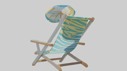Cartoon Beach Chair model 3D model