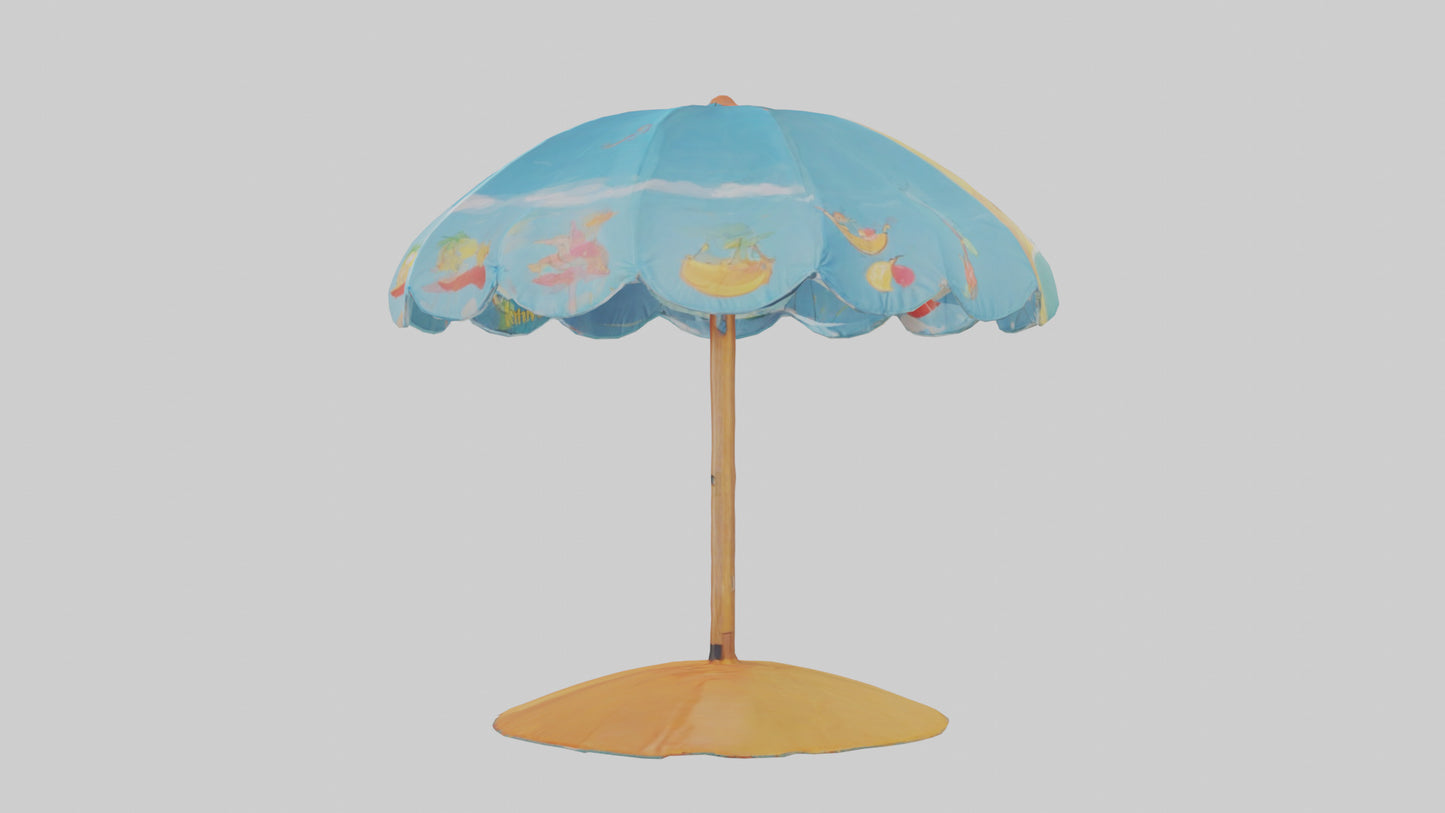 Cartoon Beach Umbrella model 3D model