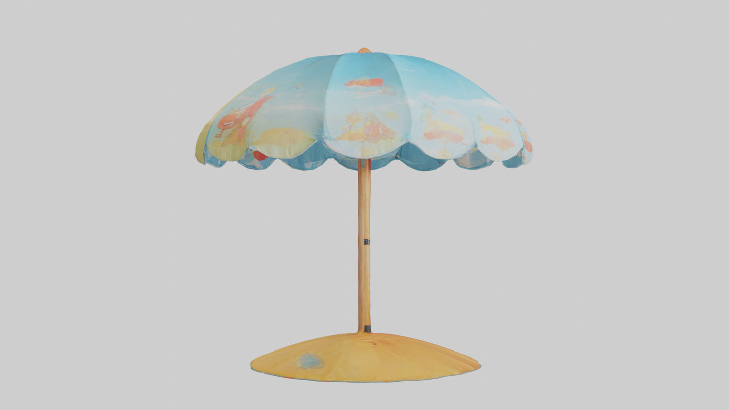 Cartoon Beach Umbrella model 3D model