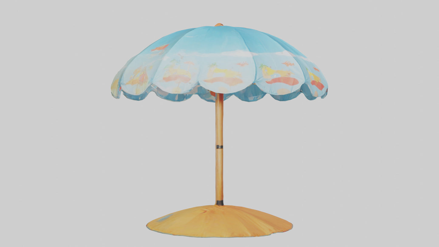 Cartoon Beach Umbrella model 3D model