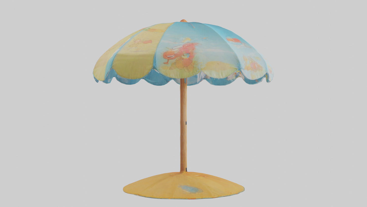 Cartoon Beach Umbrella model 3D model