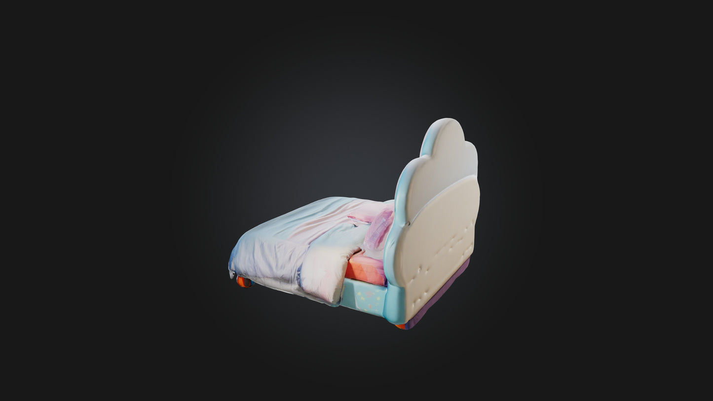 3D model Cartoon Bed VR / AR / low-poly